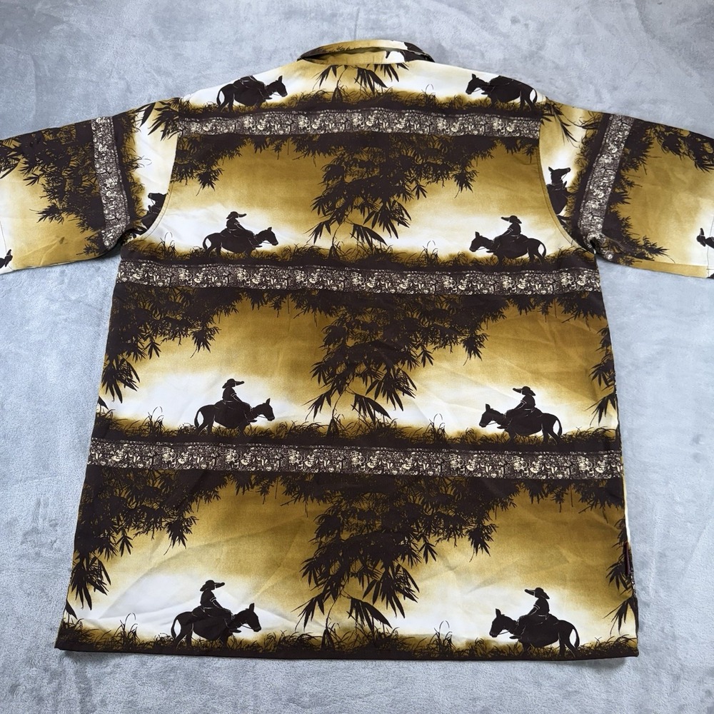 Southpole Men's XXL Hawaiian‎ Safari Y2K Mule SS Western Button Down Show - Picture 8 of 9